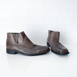 Bostonian Mens Side Zip Leather Ankle Chelsea Boots Shoes Brown 11M